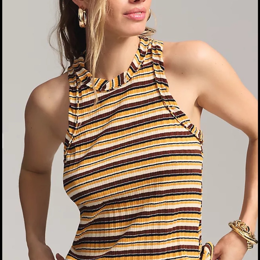 Pilcro Multicolor Striped Muscle Tee